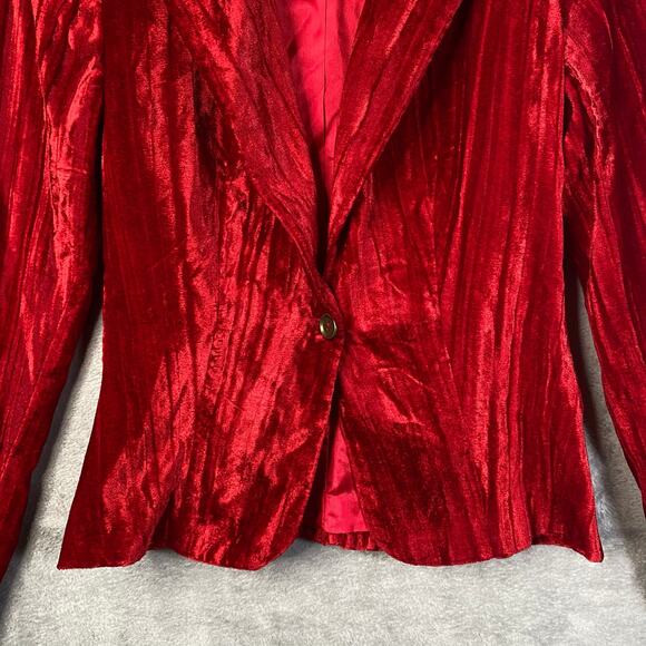 Vintage Y2k Velvet Blazer Jacket Small Indie Grunge Whimsigoth Party Holiday - Picture 5 of 15